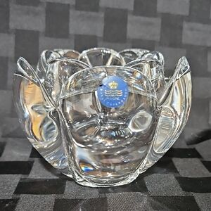 Royal Copenhagen Crystal Lotus Flower Candle Holder by Torben Jorgensen